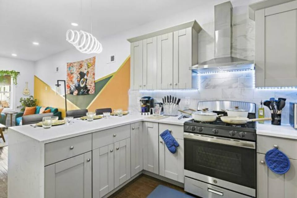 
Step into our fully-equipped kitchen, a culinary haven designed to inspire your inner chef. Featuring modern appliances, ample counter space, and pristine cabinetry, cooking becomes a delightful experience. From the sleek stove to the spacious refrigerator, every detail is thoughtfully curated to enhance your culinary endeavors. Whether you're preparing a gourmet feast or whip...