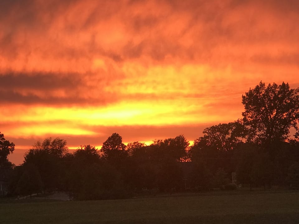 Beautiful sunset from front porch 