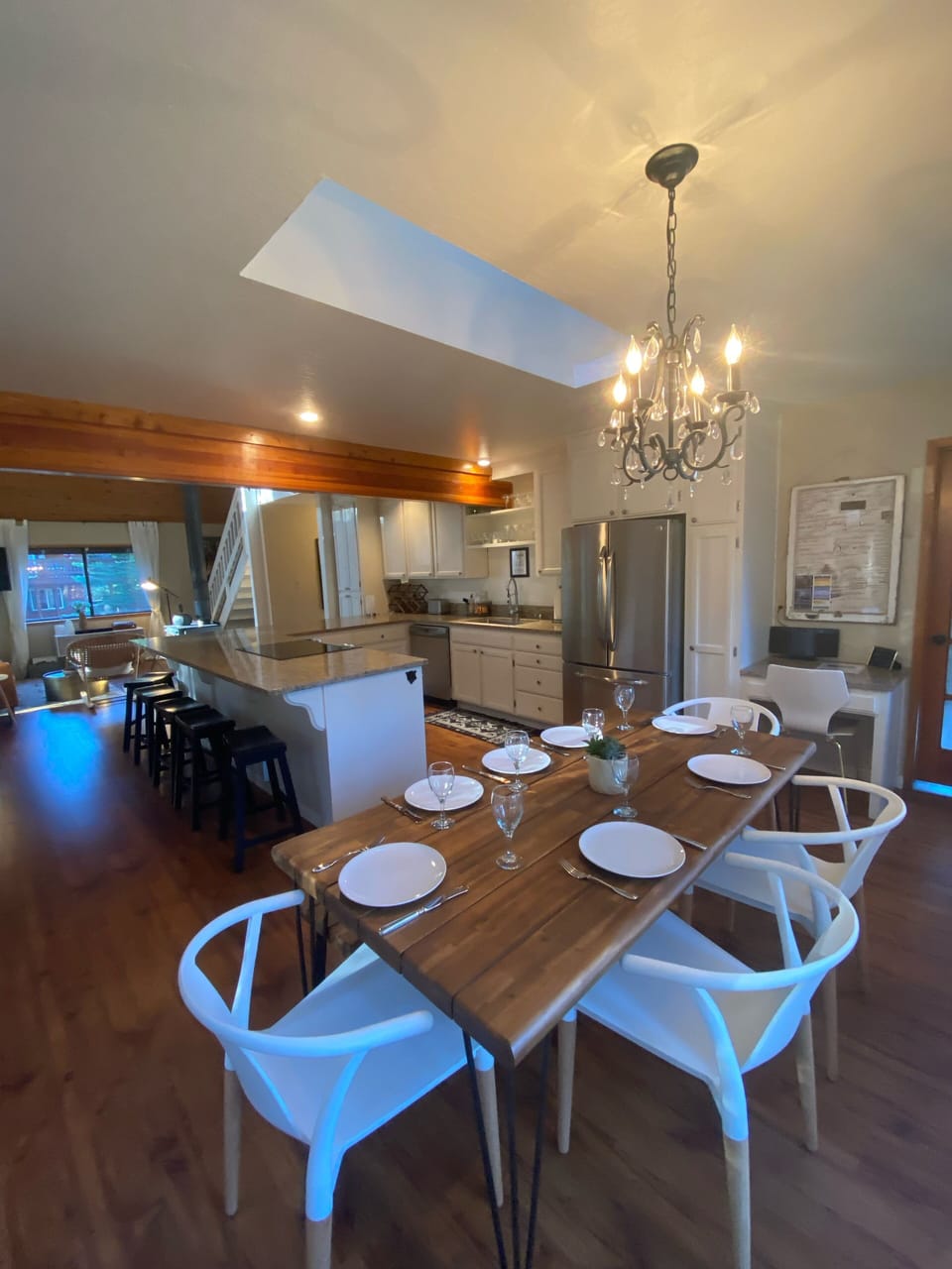 Dine in style or play games at the spacious dining table