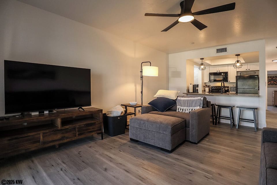Large Screen TV and comfy furniture