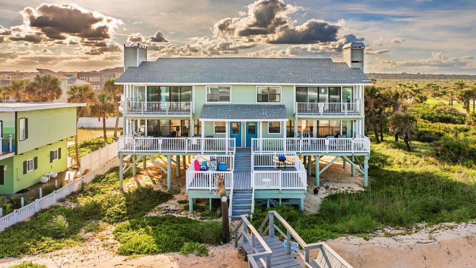 Flagler Beach Oceanfront Sleeps 20 Pet Friendly