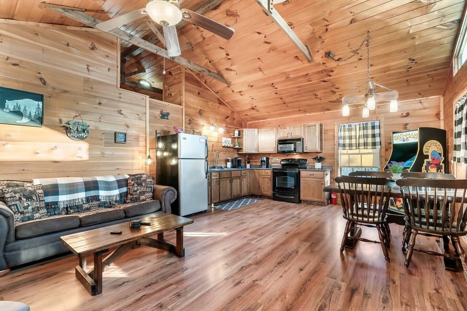 A view of your open living, dining, and kitchen areas.