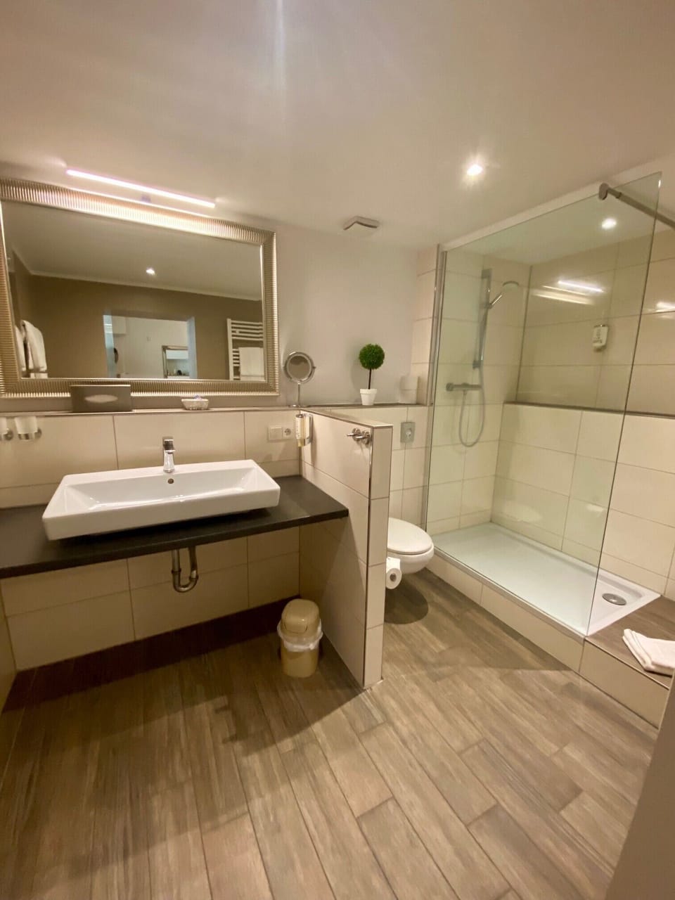 Family Apartment | Bathroom | Shower, free toiletries, hair dryer, towels