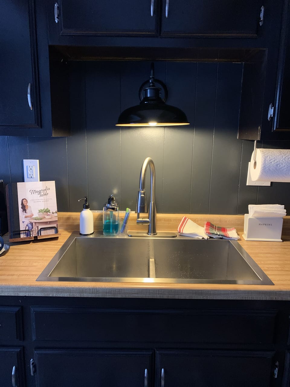Double stainless sink gets it all done!