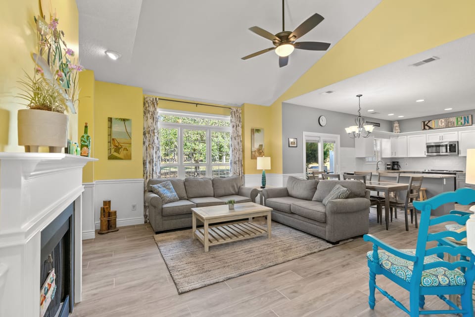 The spaciousness of this home is enhanced by the open floor plan.