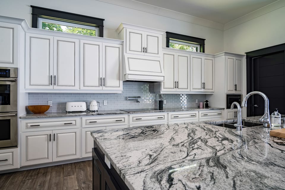 Well stocked kitchen with high end appliances.