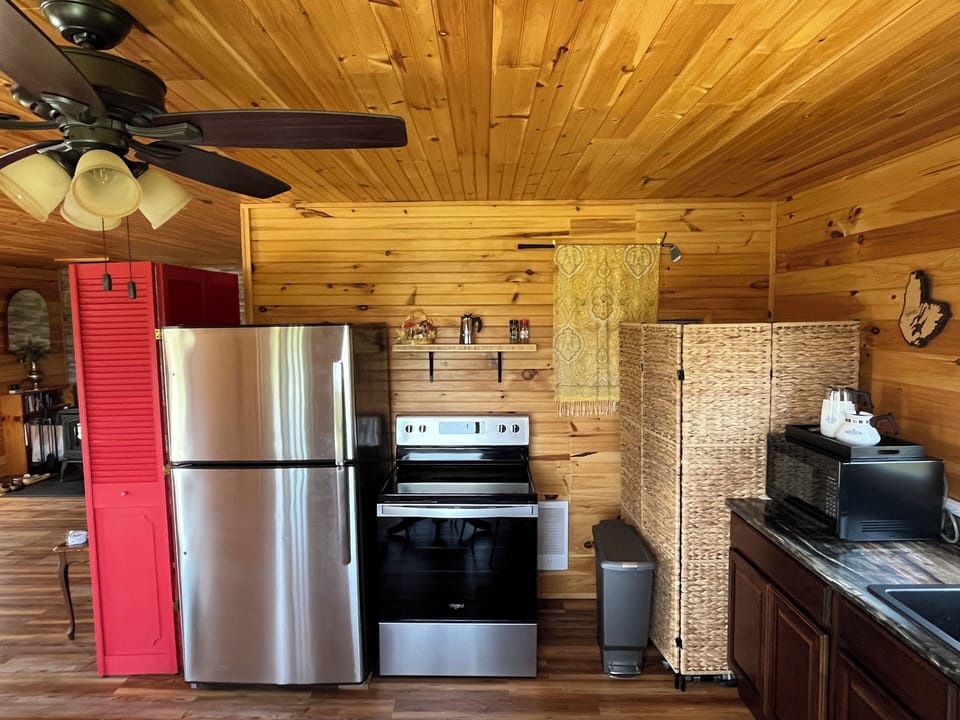 Full size fridge and stove