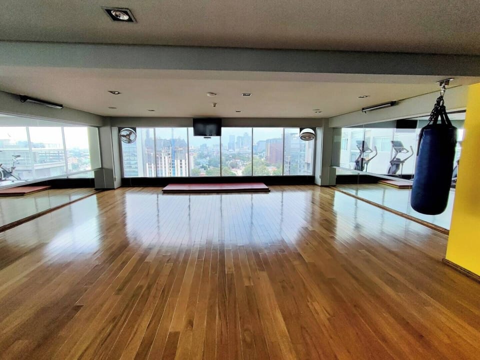 The multisports/yoga/boxing room on the 16th floor is a versatile space for fitness enthusiasts. Equipped for various sports and workouts, it provides opportunities for yoga, boxing, and other activities, allowing residents to stay active.