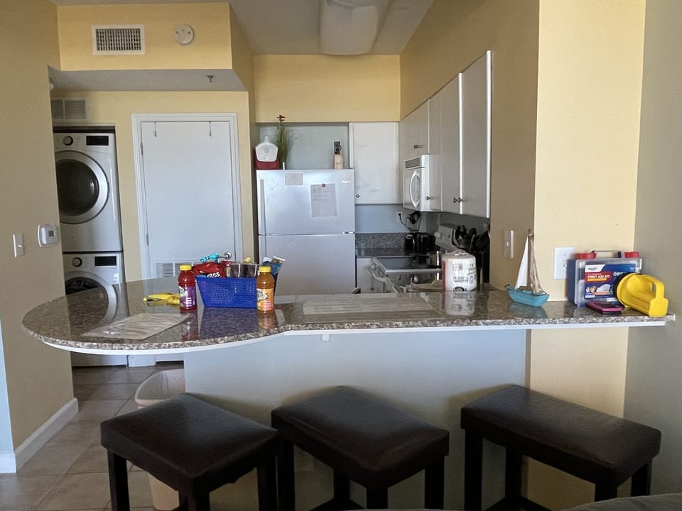 Granite Countertop with bar stools