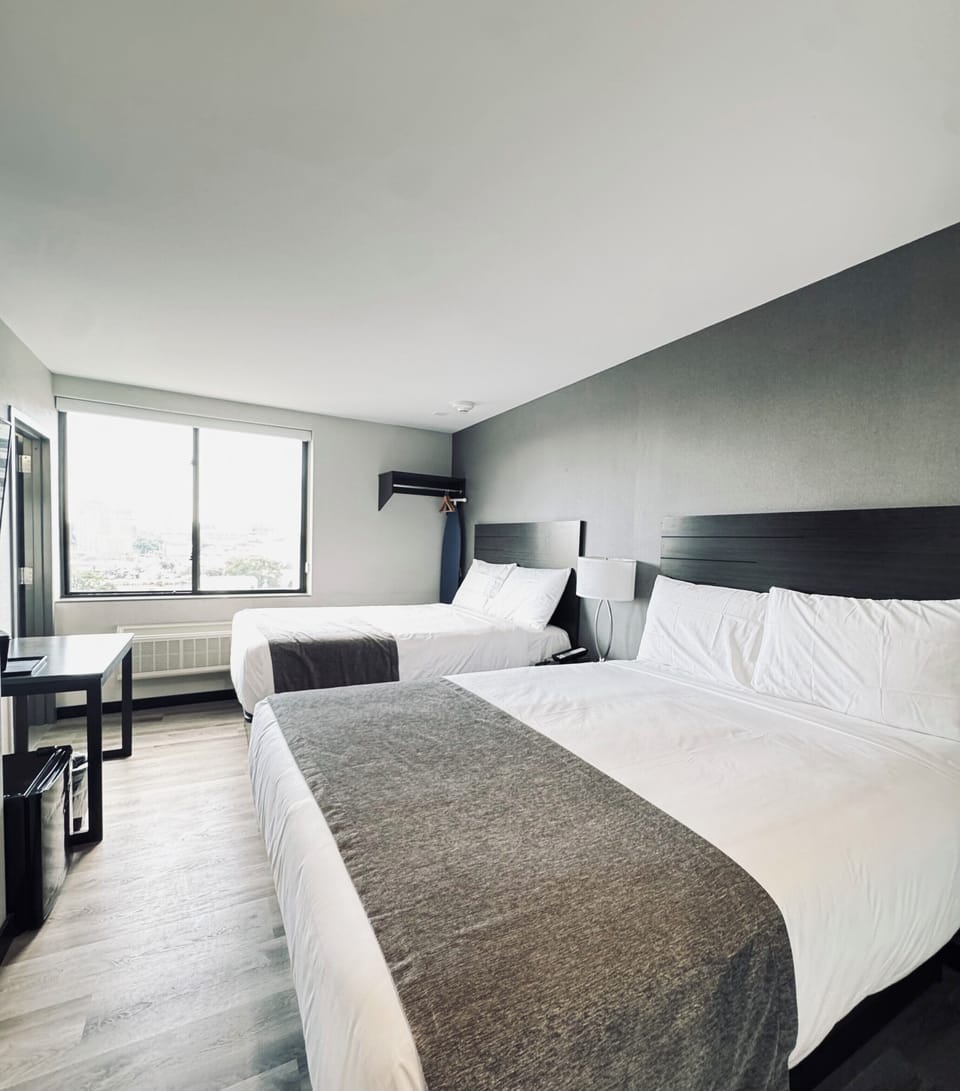 Down comforters, desk, laptop workspace, free WiFi
