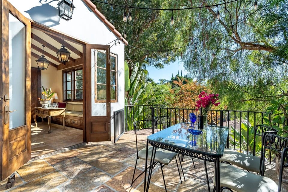 Steps from the Kitchen is this outdoor dining area