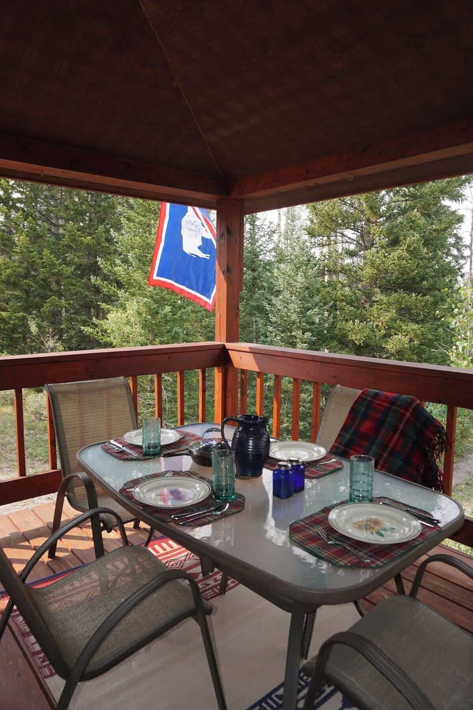 Enjoy time on the covered balcony