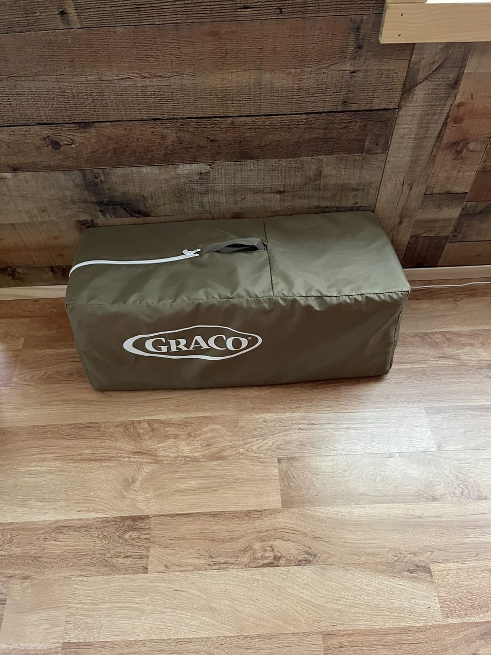 Graco playpen kept in bedroom closet.