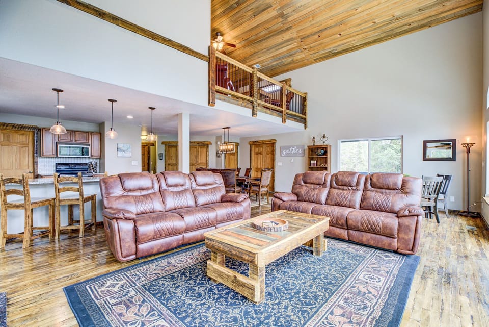 The comfy couches are a place to relax and enjoy the company.