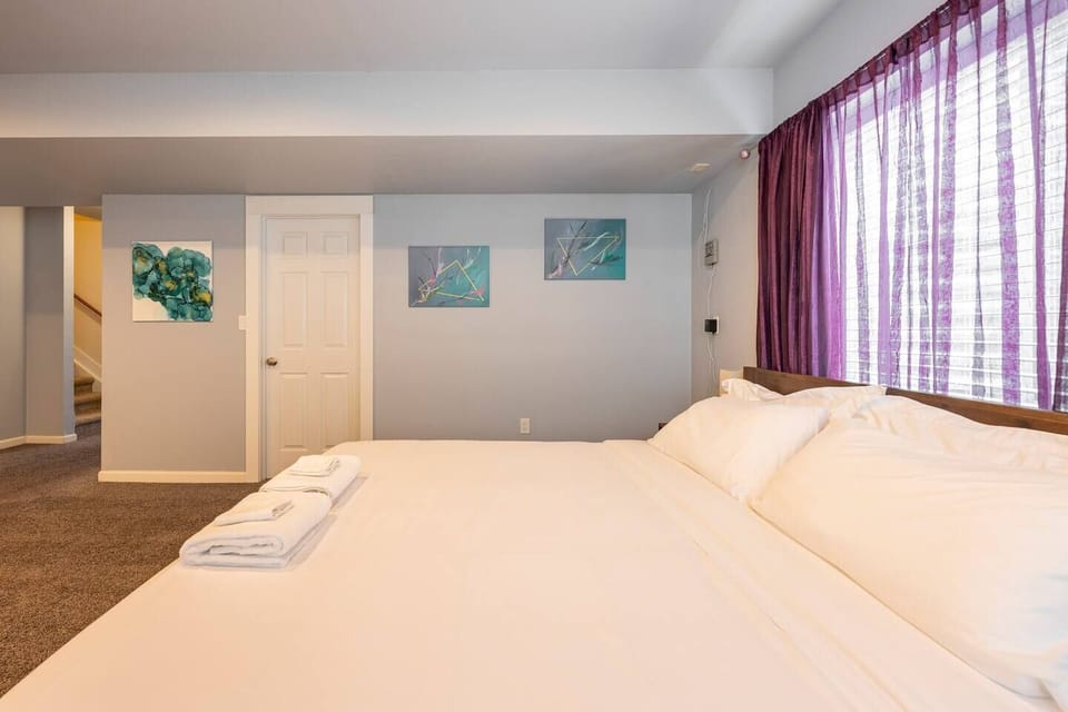 King Size Bed & Art by Local Denver Artist