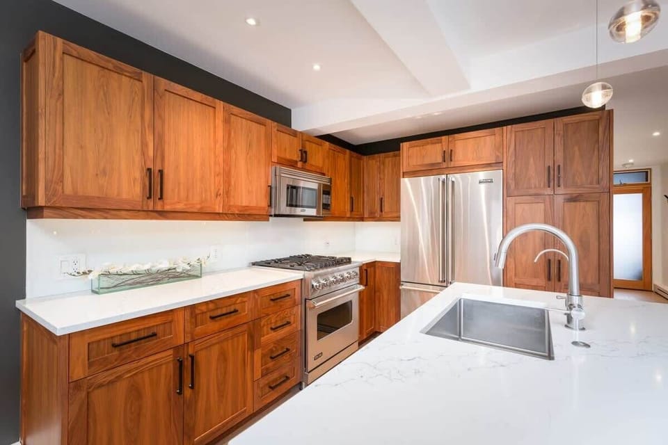 Designer Walnut Kitchen with Top-of-the-Line Appliances