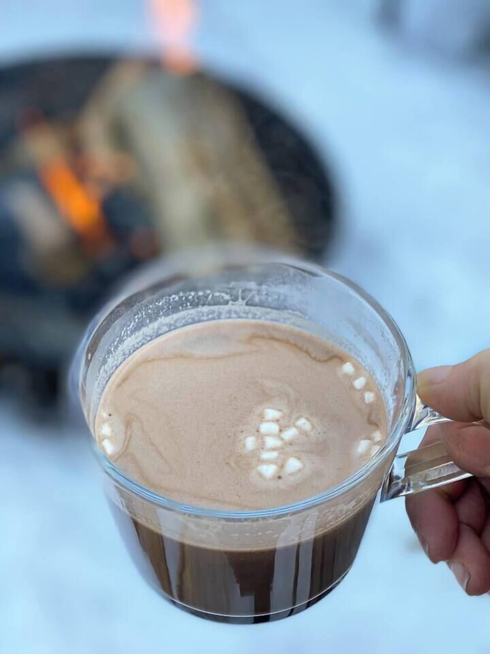 Hot cocoa fireside just makes anything better!