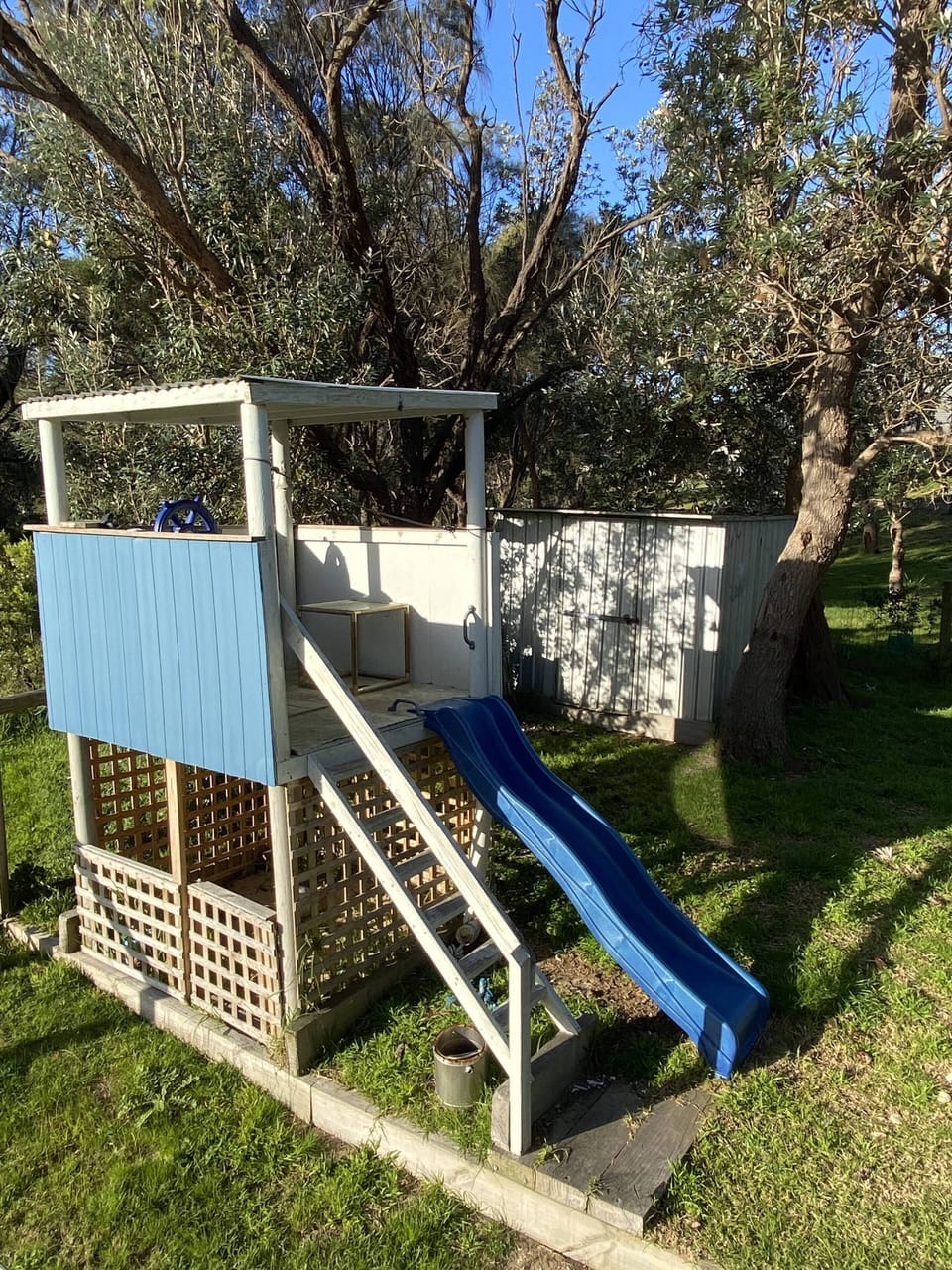 Children's play equipment and sandpit