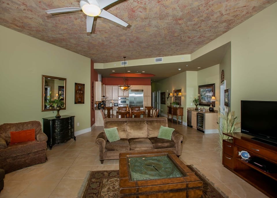 Living, dining and kitchen