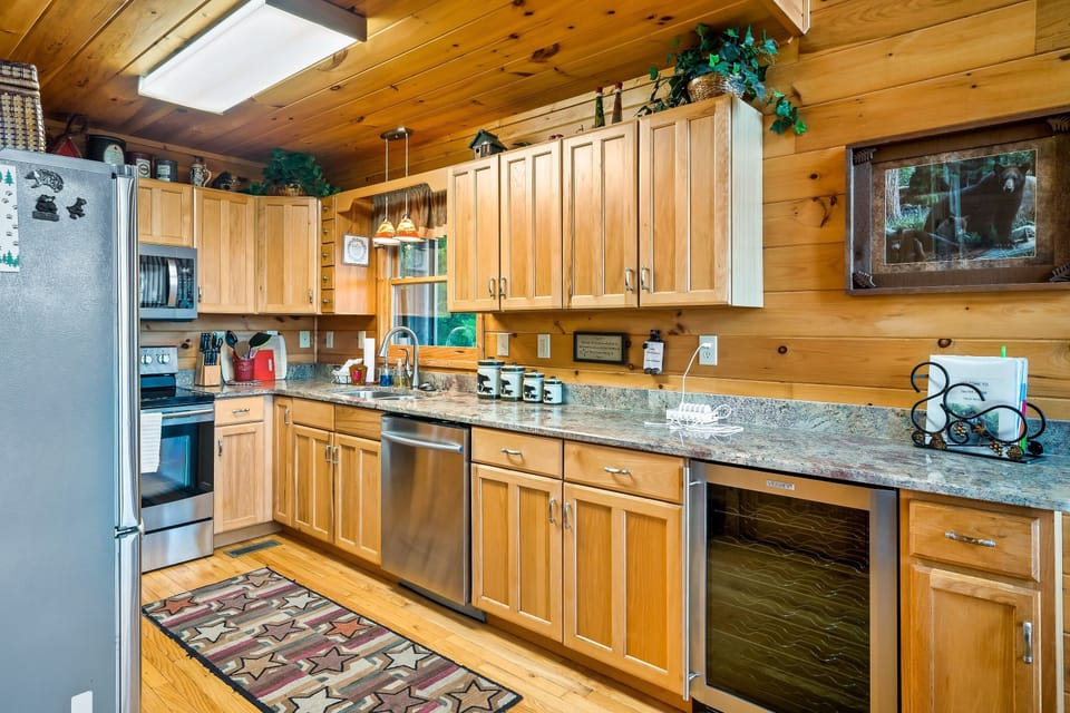 Main level 2nd floor well-appointed kitchen with all stainless appliances.