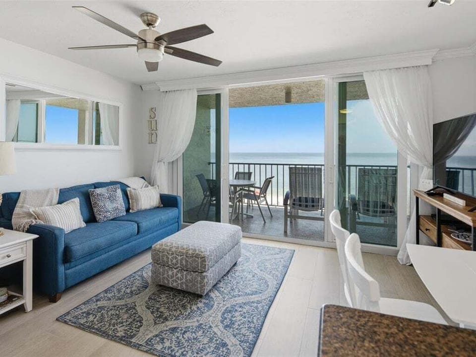 living room with beach view