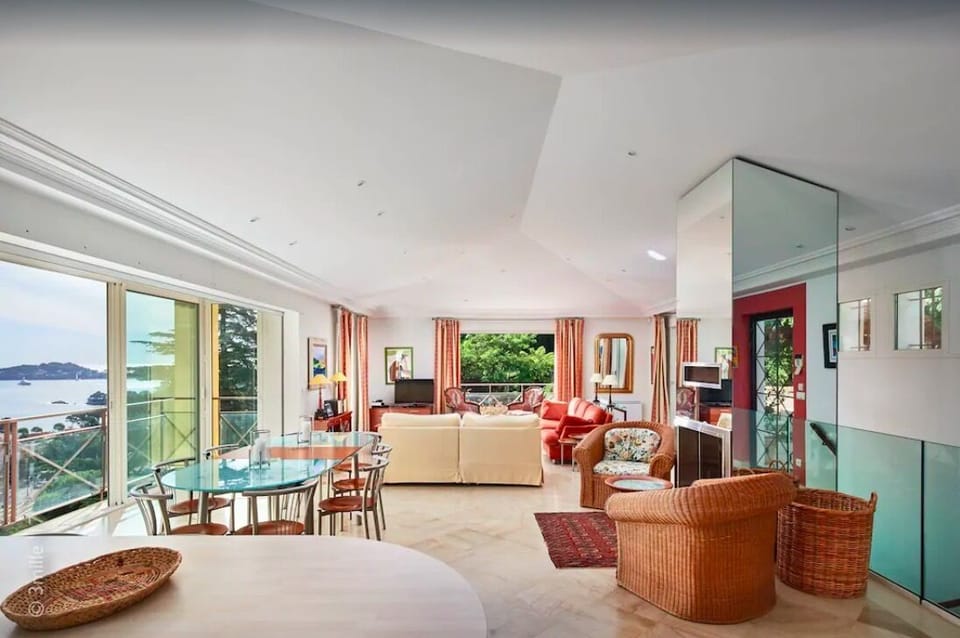 the living area offers plenty of space and light