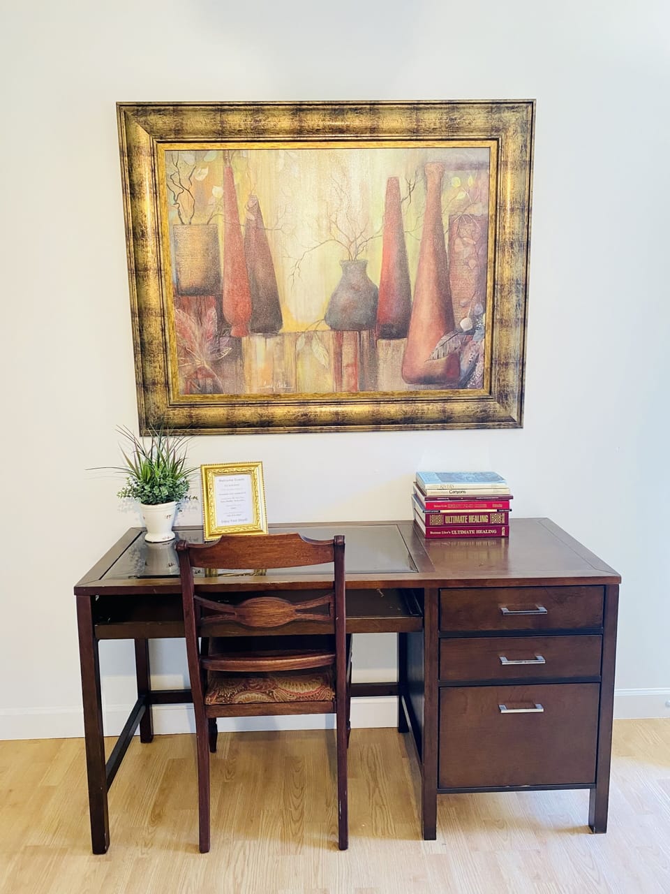 Designated work space in living room