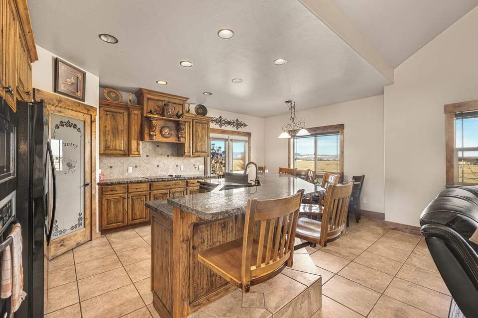 Kitchen with bar seating