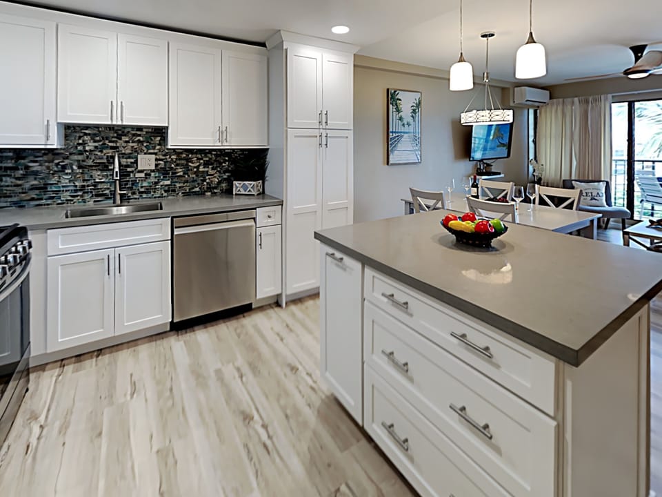 Kitchen - Open kitchen layout for the whole family to stay together while preparing meals.