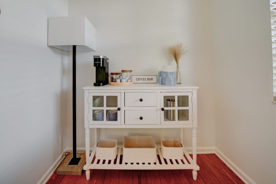 Master bedroom coffee bar