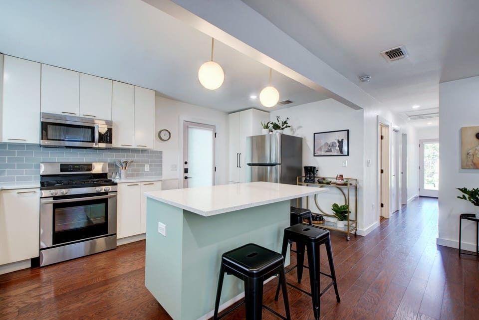 Bar seating for 3 in our East Austin home