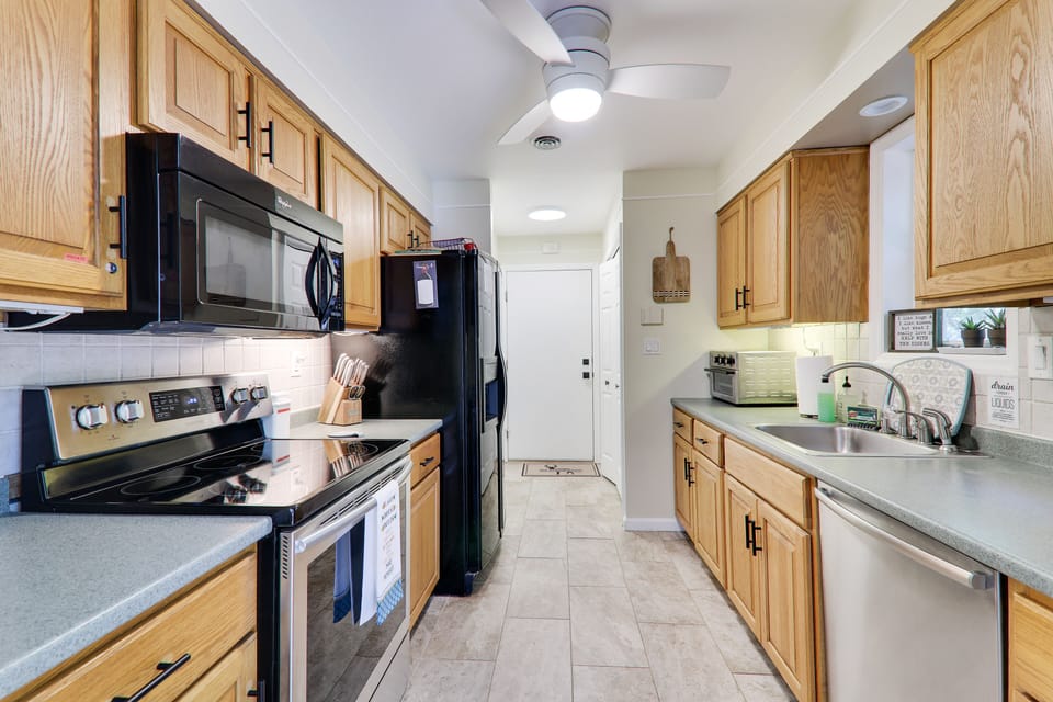 Kitchen is fully equipped with everything you need and more.