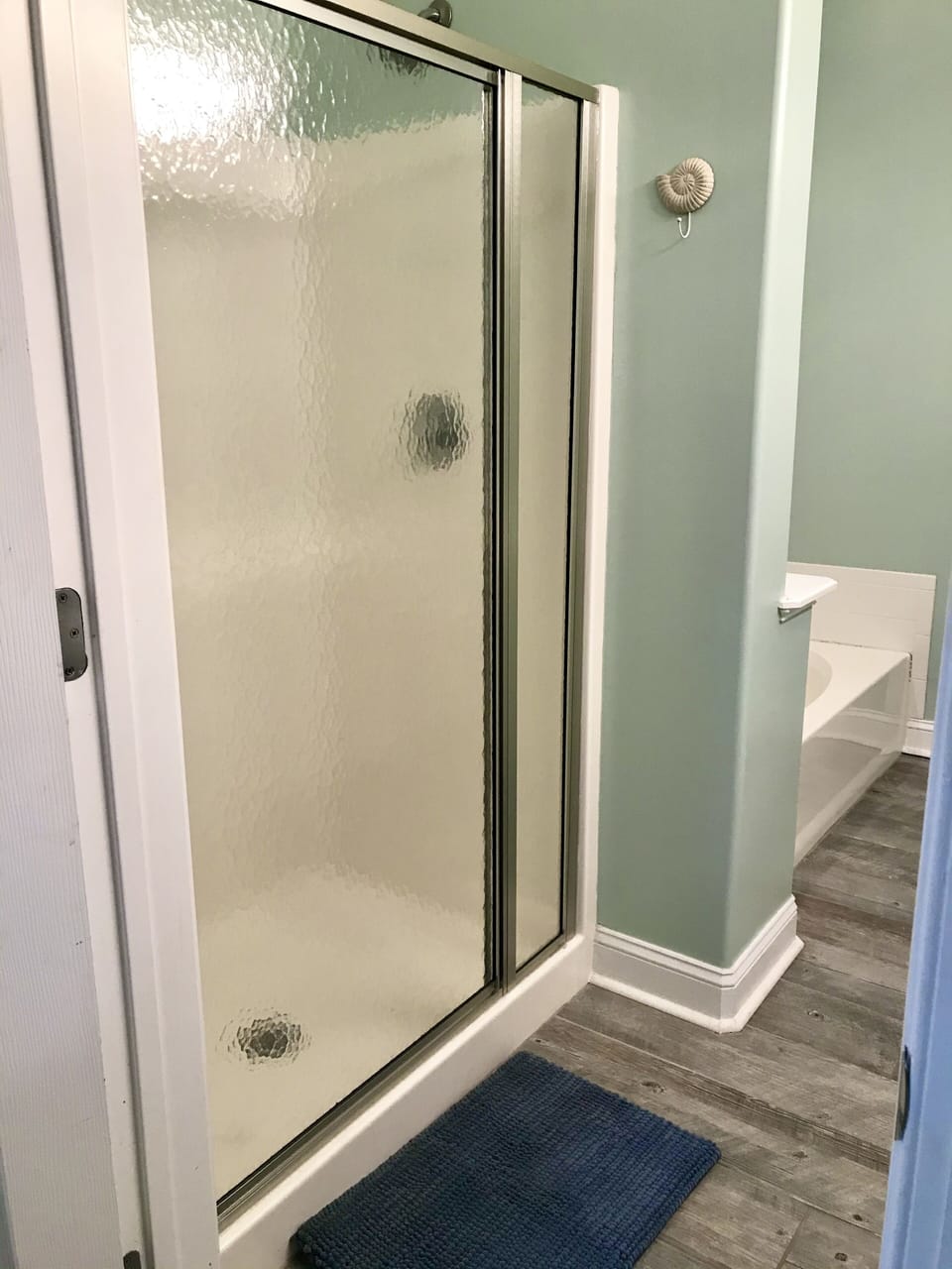 Master bath: stand alone shower, double vanity, garden tub