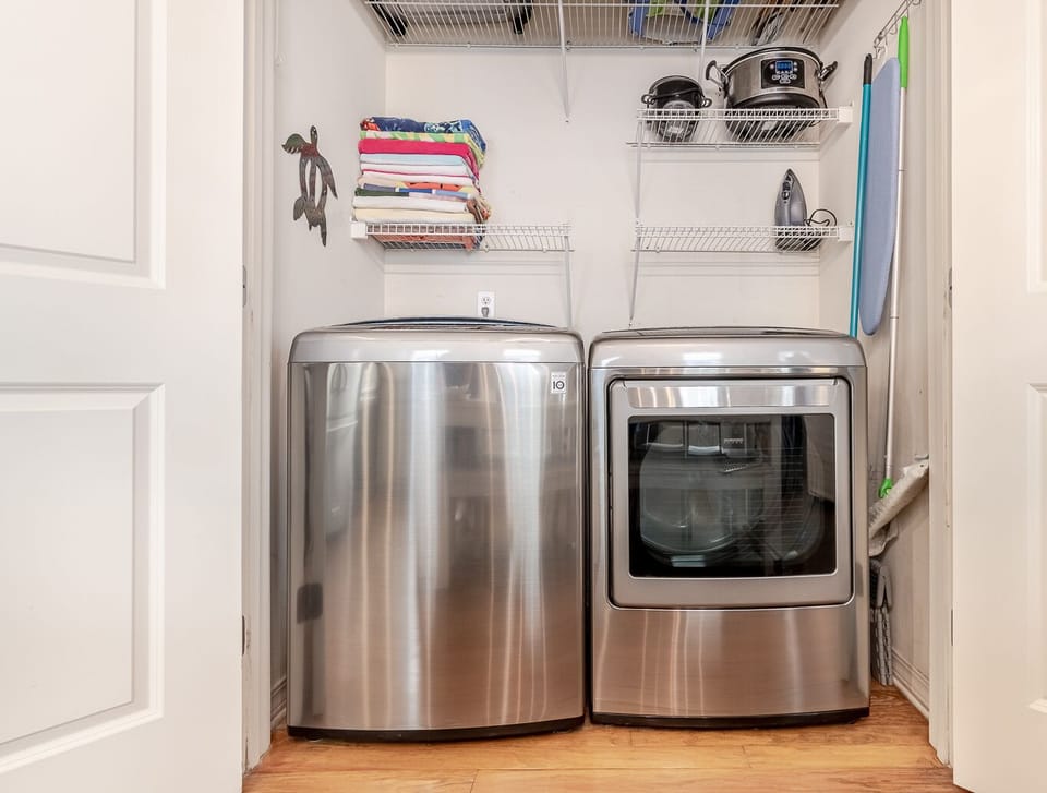 Full size washer & dryer.