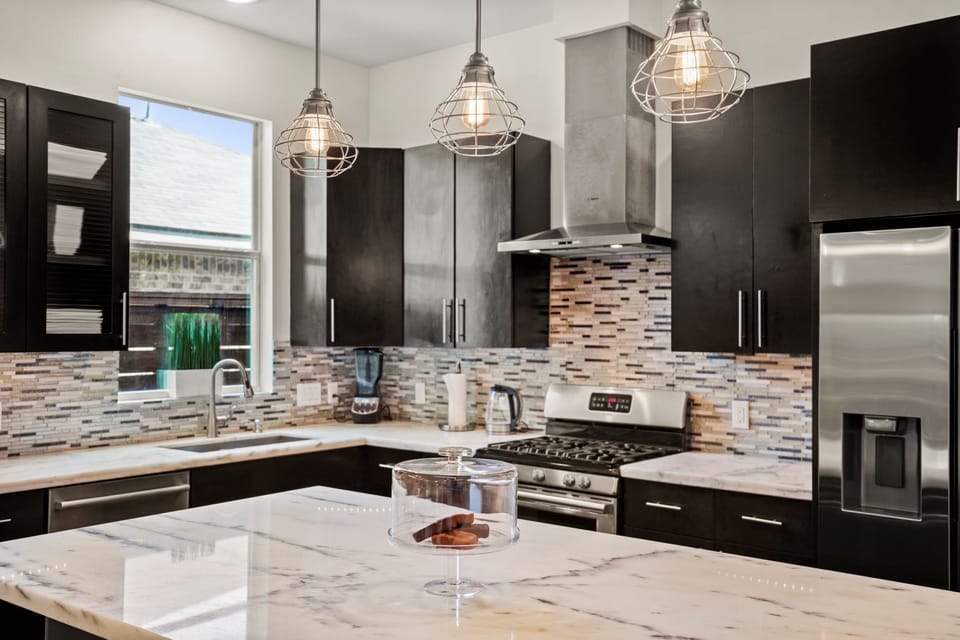 Beautiful Carrara marble countertops
