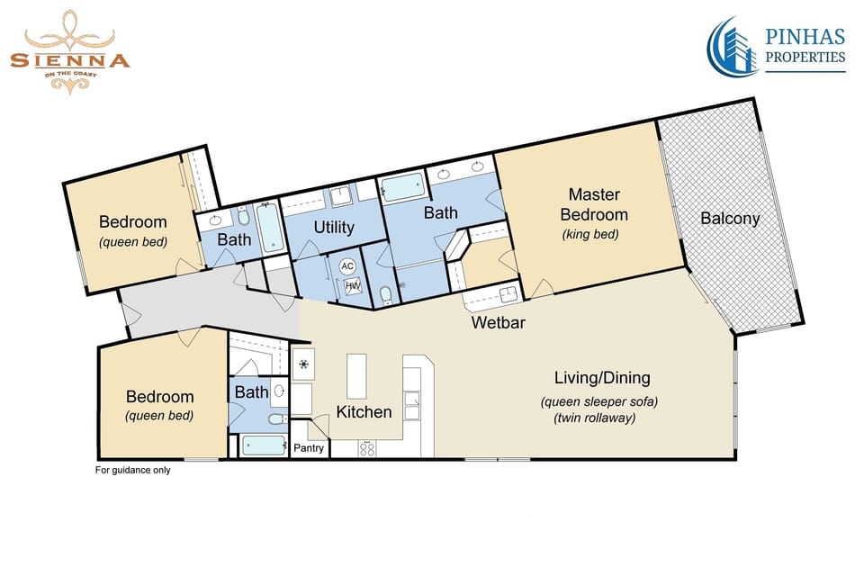 Floor plan and bed layout