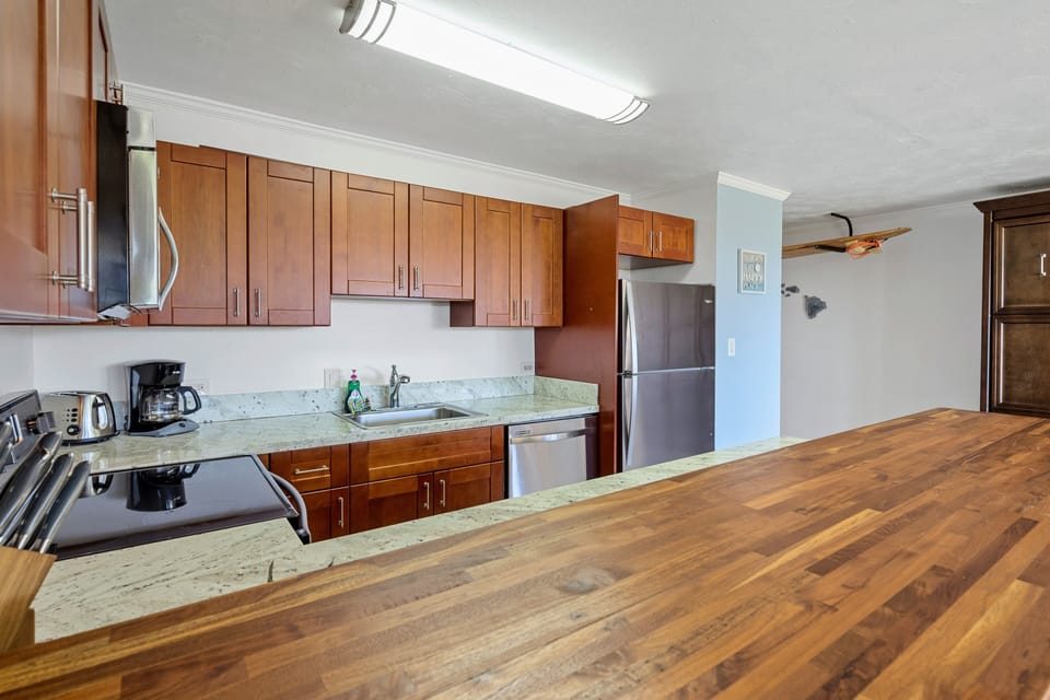 Large island in the kitchen