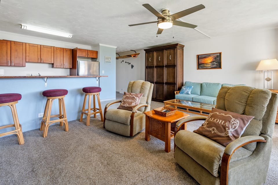 A second queen sized Murphy bed located in the living room.