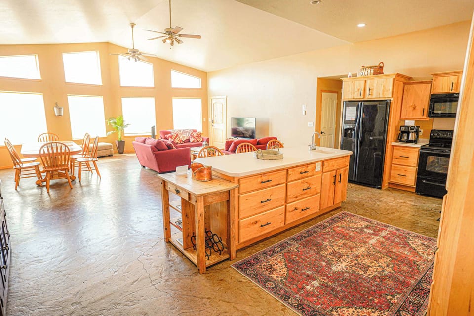 The open floor plan makes everything feel spacious and convenient.