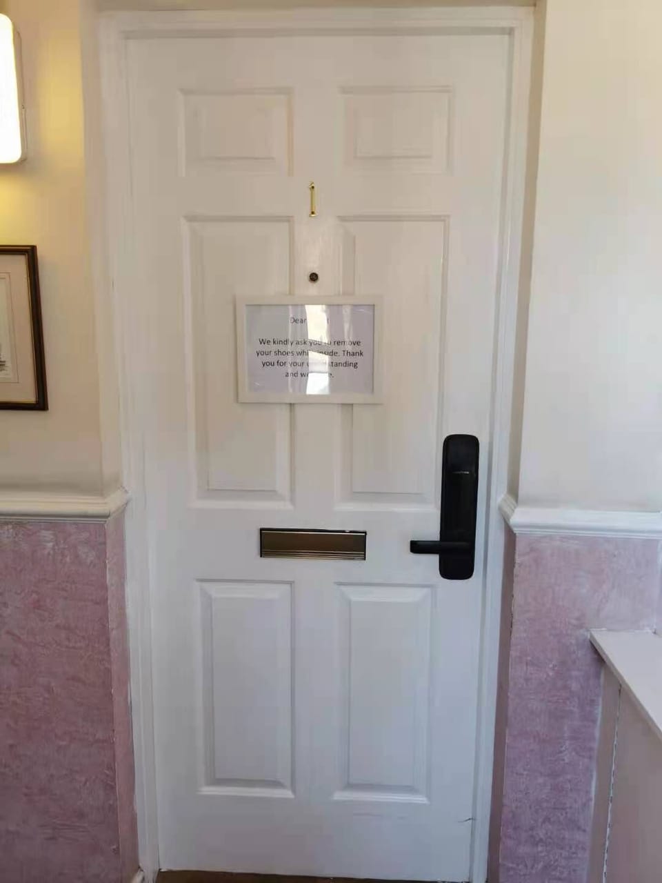 Front inside door with keypad lock
