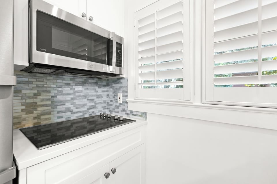 Enjoy the convection microwave oven and stove