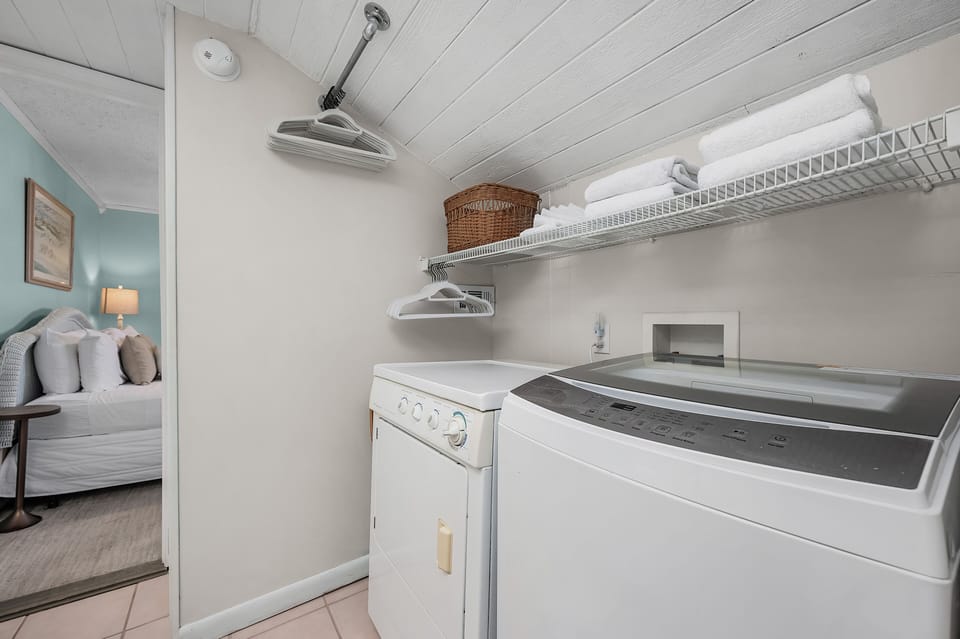 Laundry area in upstairs bathroom