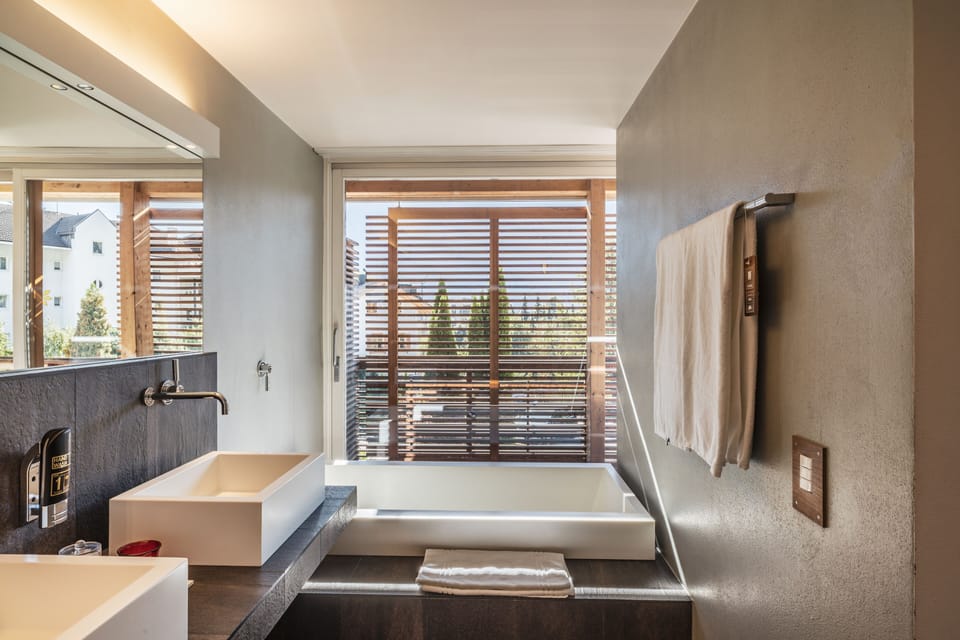 Deluxe Room | Bathroom | Eco-friendly toiletries, hair dryer, bathrobes, slippers
