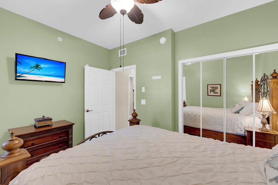 Guest Bedroom has its own TV and full closet