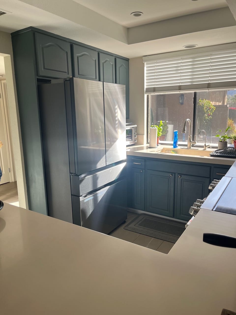 Kitchen with upgraded LG stainless steel fridge