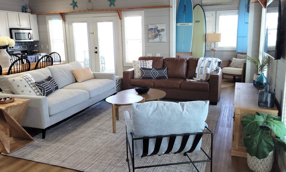 Guests love the natural light and coastal decor.