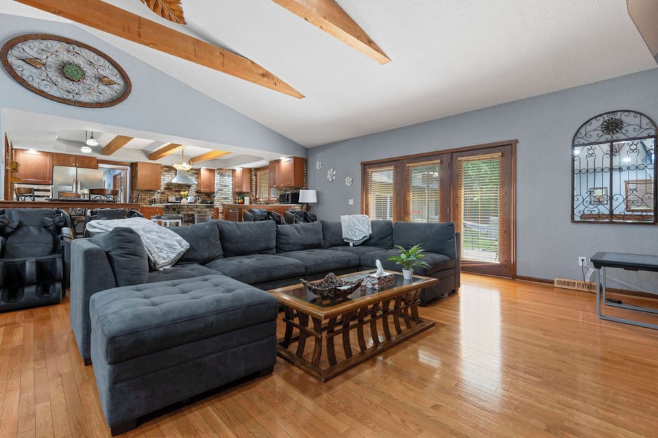 Open concept kitchen and living room to keep everyone engaged