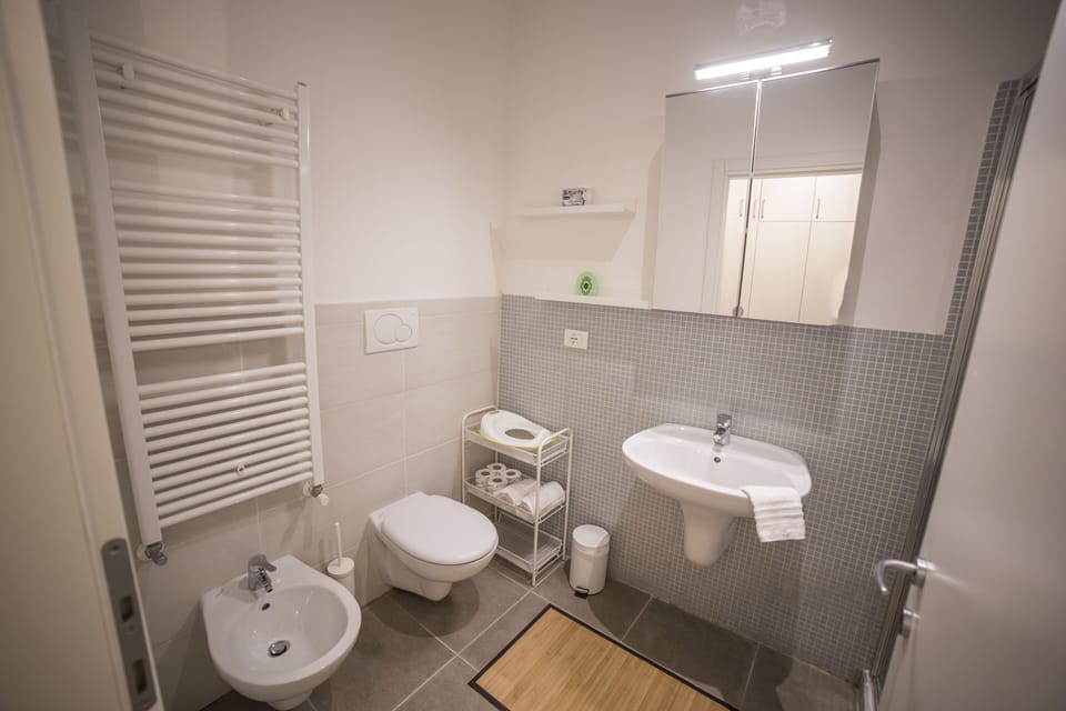 Comfort Apartment | Bathroom | Shower, rainfall showerhead, free toiletries, hair dryer