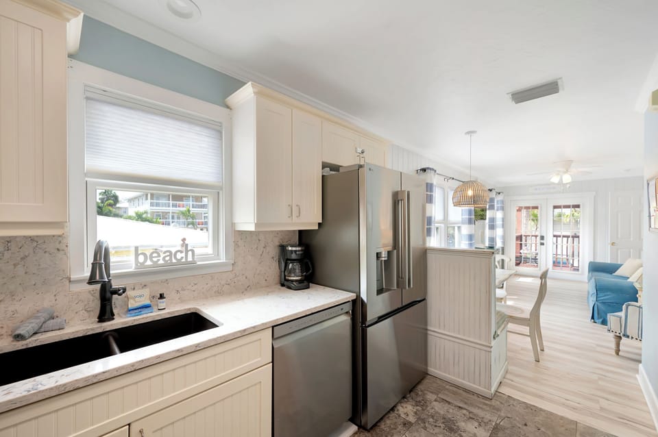 Fully equipped kitchen with new stainless appliances