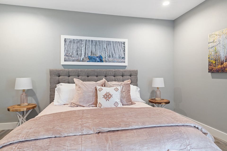Guests rave about the comfortable mattresses and bedding, as you’ll find in this upper-level bedroom.